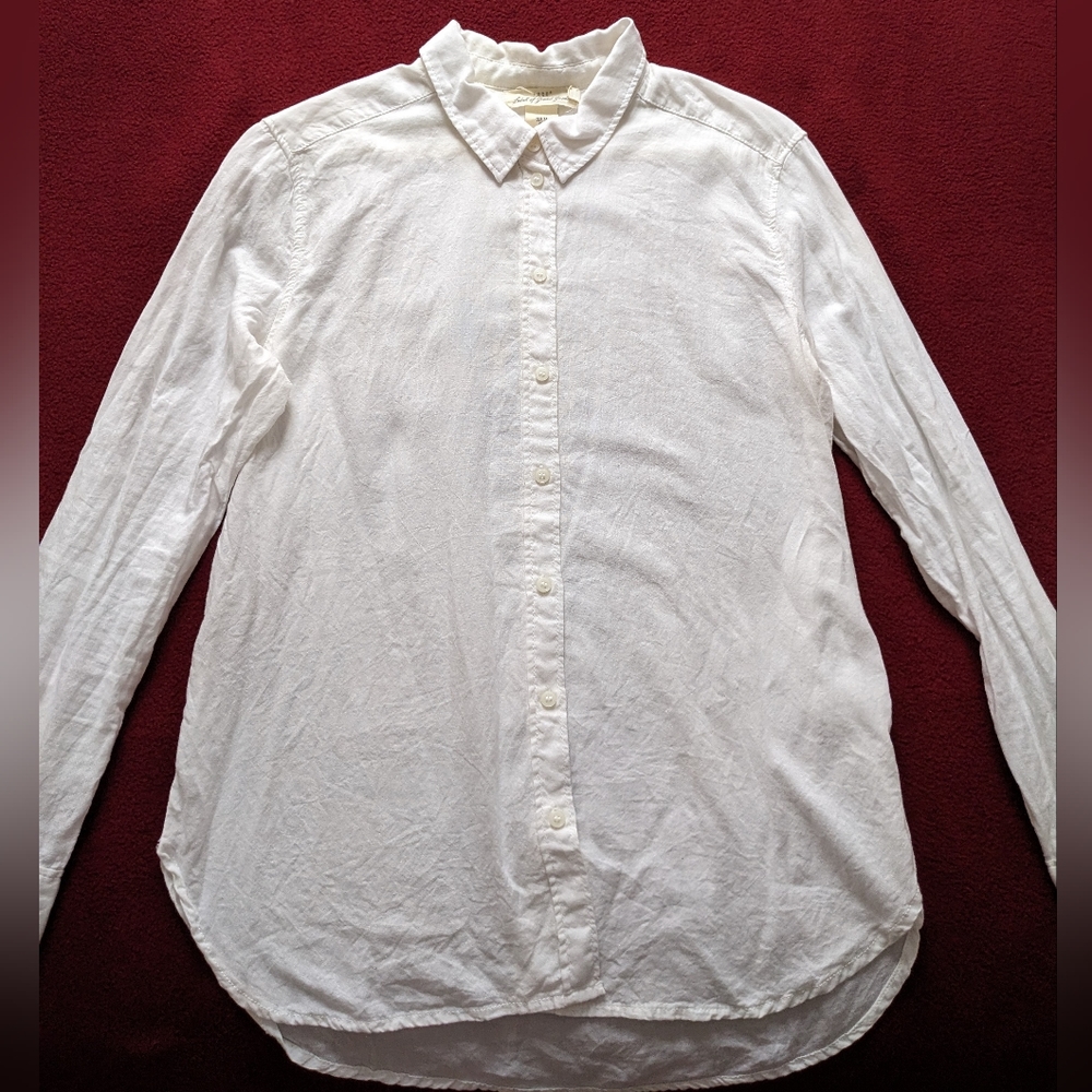 H&M L.O.G.G. White Button Down Long Sleeve Shirt